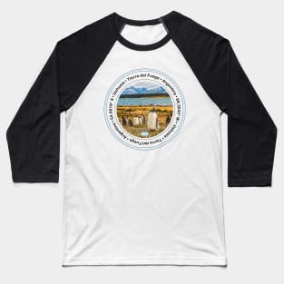 Ushuaia Tierra del Fuego Circle Design Baseball T-Shirt